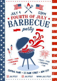 4 JULY BBQ POSTER A4 template