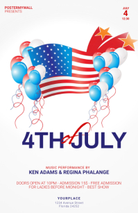 White 4th of July Event Tabloid template