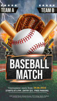 baseball match Digital na Display (9:16) template