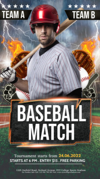 baseball match Digital na Display (9:16) template
