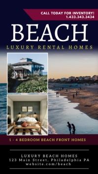 Beach Vacation Home Digital na Display (9:16) template