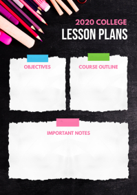 Black Lesson Plan Design for School A4 template