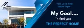 Blue Realtor Linkedin Banner Template Ibhana le-LinkedIn