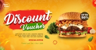 Burger Discount Voucher Design Template Facebook Group Cover Photo