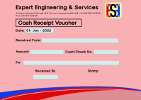 Cash Receipt Voucher Postcard template