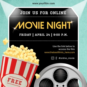 Classic Movie Watch Party Invitation Publicação no Instagram template