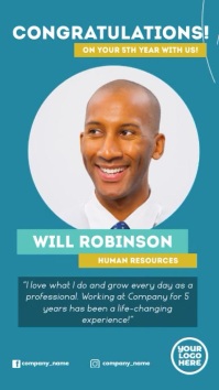Congratulations 5 years work employee story Instagram-Story template