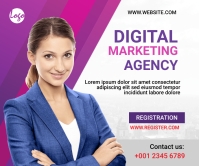 Digital Marketing Workshop Post Persegi Panjang Besar template