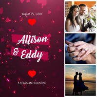 Heart Themed Romantic Anniversary video Квадрат (1 : 1) template