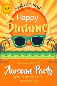 hello summer,summer vibes Plakkaat template