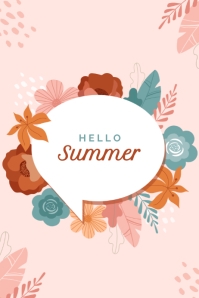 Hello Summer Plakkaat template