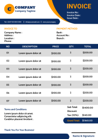 INVOICE A4 template