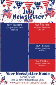 July Patriotic Video Newsletter โปสเตอร์ template