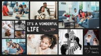 Modern Dark Grey Family Photo Collage Digital template