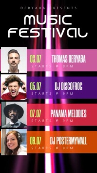Music Festival Fest Band Event Story Schedule Instagram-Story template