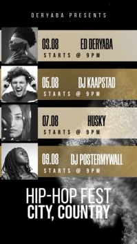 Music Festival Fest Band Event Story Schedule История на Instagram template