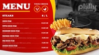 Philly Cheesesteak Landscape Menu Digitale Vertoning (16:9) template