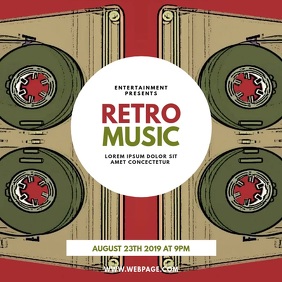 retro music event video template Square (1:1)