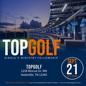 Singles Fellowship @ TopGolf Instagram Post template