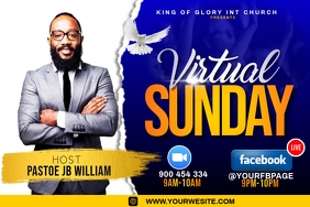 virtual Sunday service Label template
