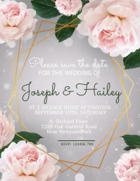 Wedding, anniversary, save the date Flyer (US Letter) template