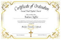 White Gold Ordination Certificate Minister Li Affiche template