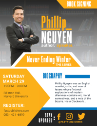 Yellow Modern Book Author Biography Flyer Tem ใบปลิว (US Letter) template