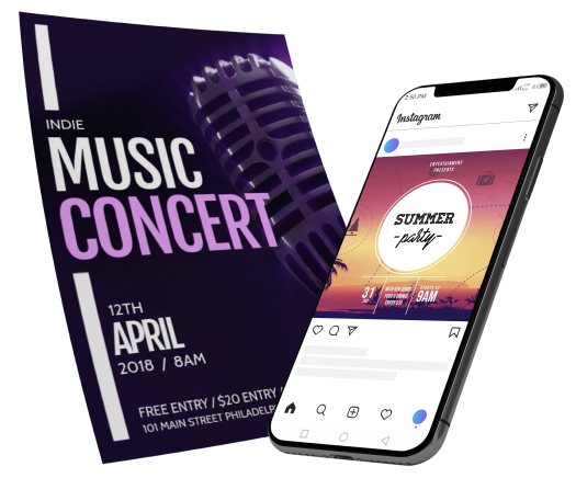 Promote your event with stunning flyers and videos