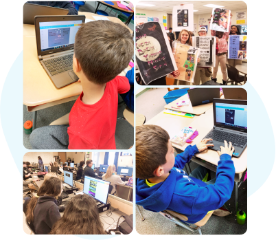 School Students using PosterMyWall